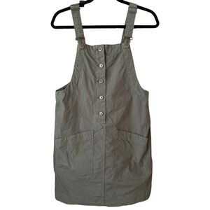 Duluth Trading Shop Square Jumper Size XS Overall Dress Army Green Button Front